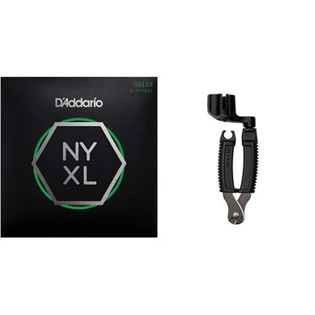 D'Addario NYXL0838 Electric Guitar Strings - Extra Super Light (8-38 Gauge) with Pro-Winder String Cutter Bundle | Premium Nickel Wound for Bright Tone & Longevity | Perfect for Rock, Blues & Studio Recording