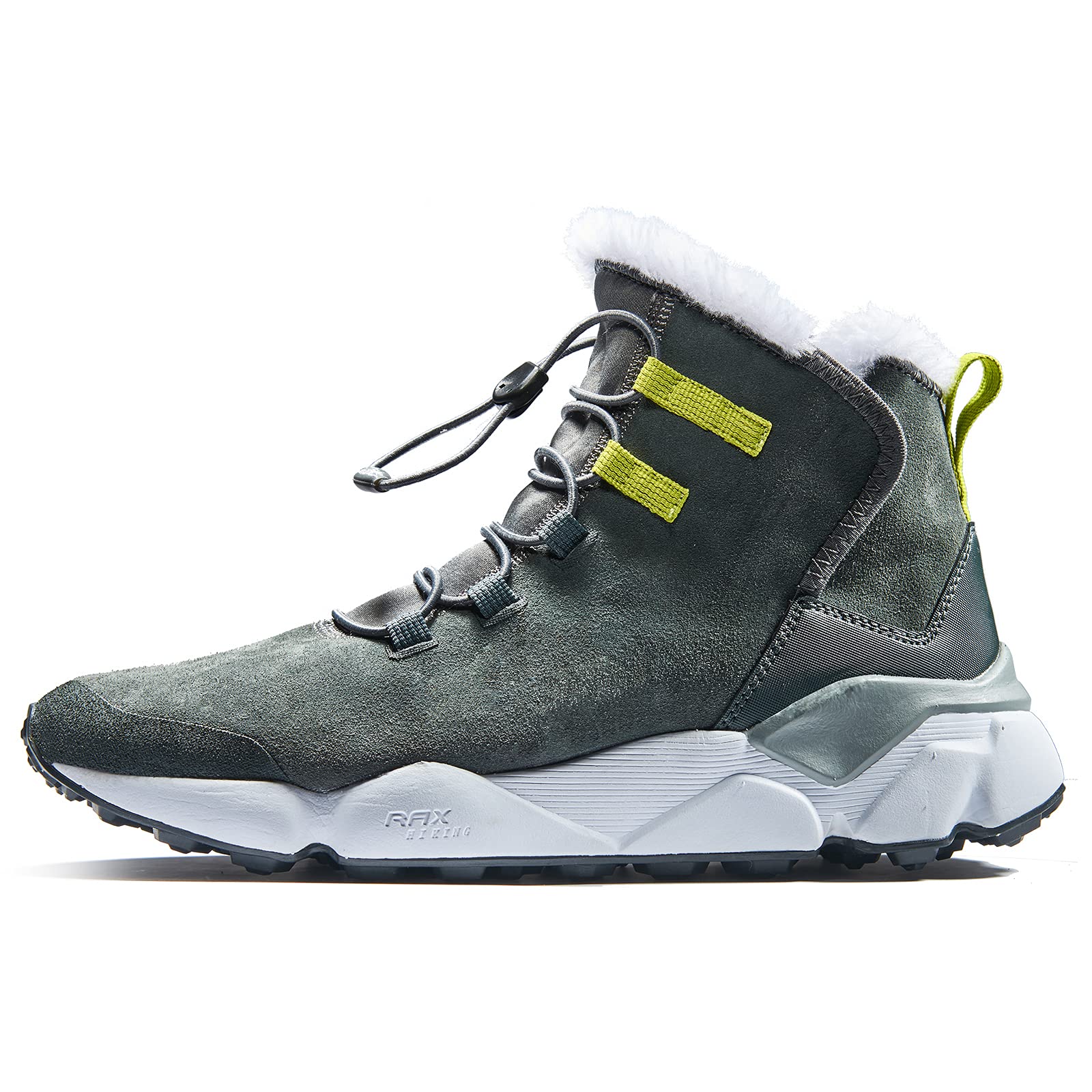 RAX Men's Winter Snow Boots - Waterproof Hiking & Outdoor Shoes with Fully Fur Lined High Top for Cold Weather - Perfect for Snow Trekking, Camping, and Winter Adventures