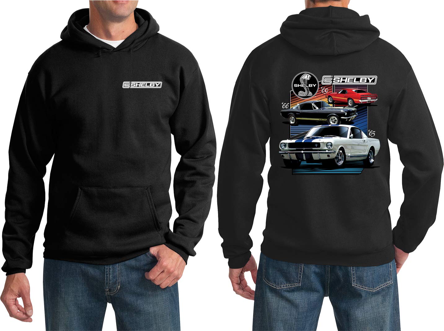 Ford Mustang Shelby Hoodie for Men & Women - Classic Front & Back Design - Perfect for Car Enthusiasts, Racing Fans & Casual Wear