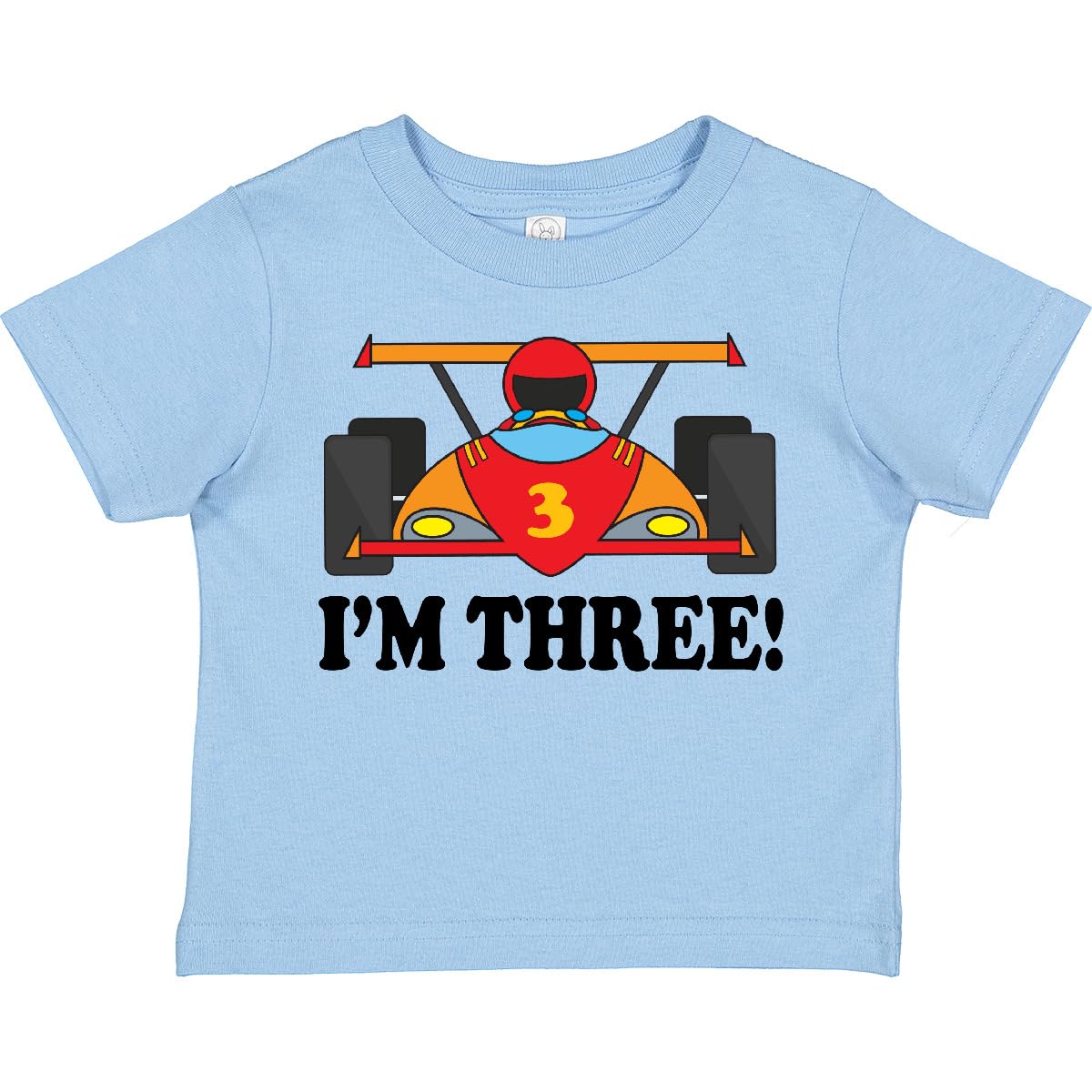 Inktastic Race Car 3rd Birthday Toddler T-Shirt - Fun Toddler Boy Outfit for Birthday Party, Car Theme Celebration & Casual Wear