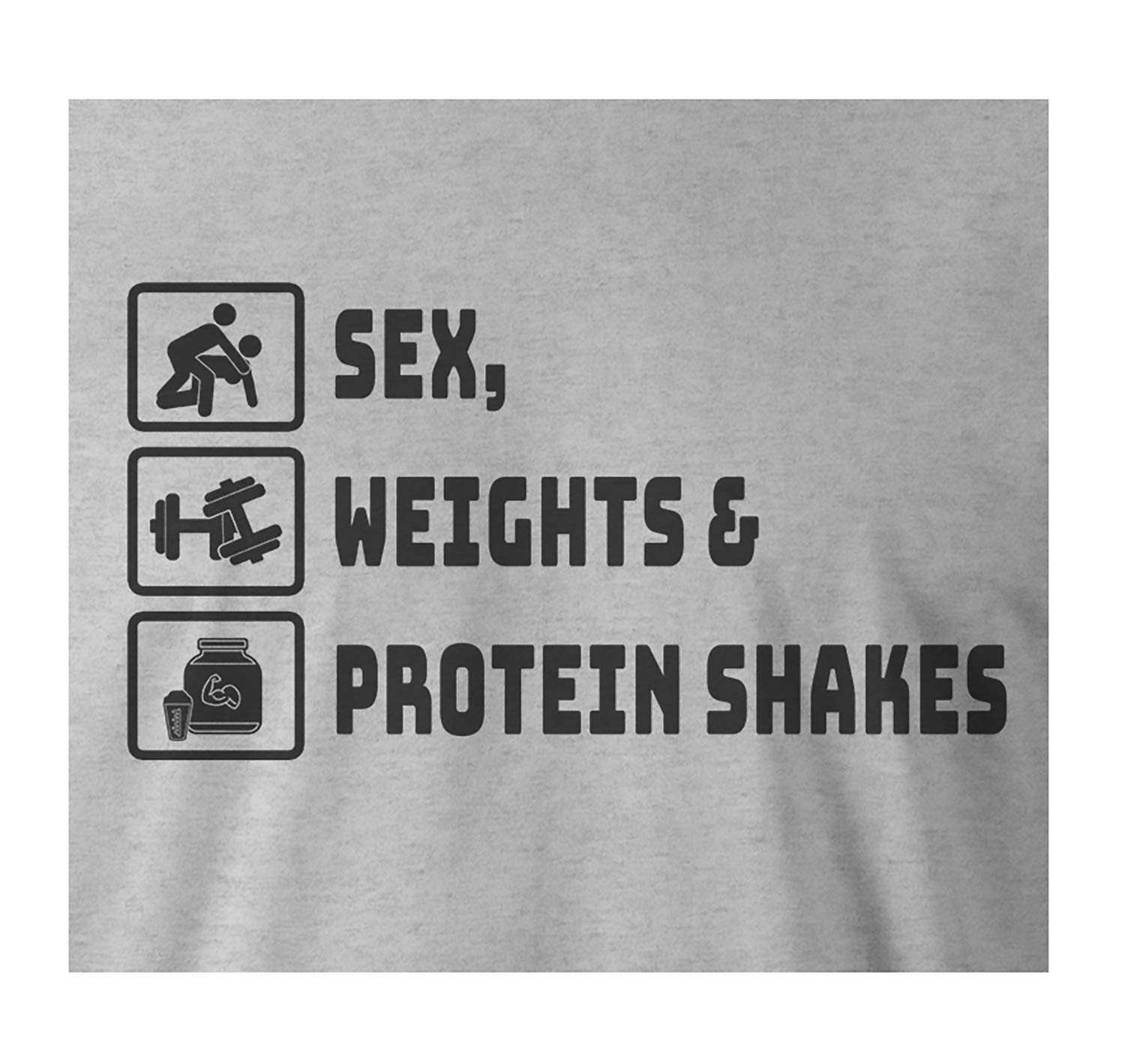 Funny Gym Rat T-Shirt - 9 Crowns Tees Sex Weights and Protein Shakes Slogan | Workout Humor Apparel for Fitness Enthusiasts | Perfect for Gym, Bodybuilding & Weightlifting