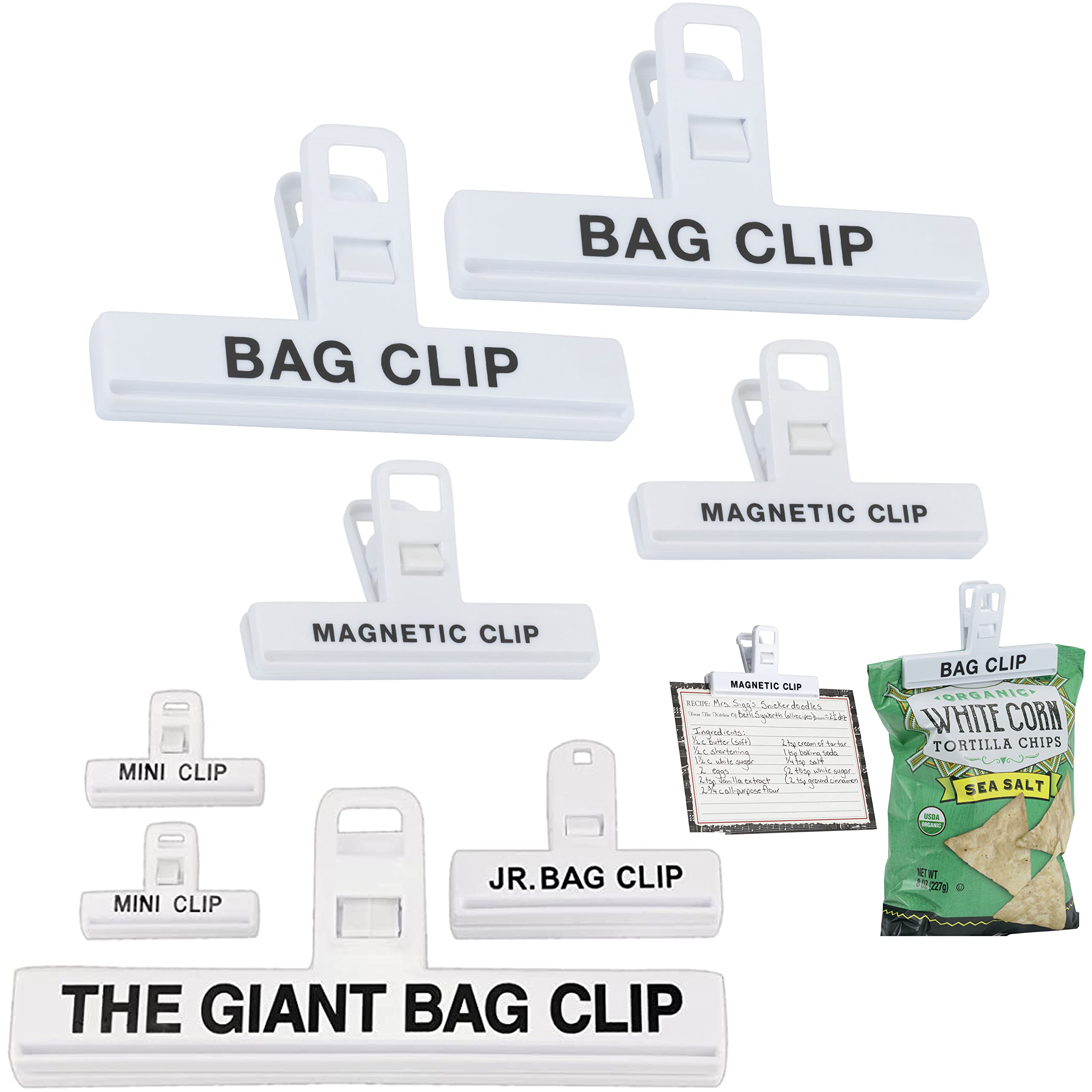 4-Piece Magnetic Food Storage Bag Clips - Multi-Purpose Mini Sealing Clips for Chips, Snacks & More - Perfect for Kitchen, Picnics & Travel Organization