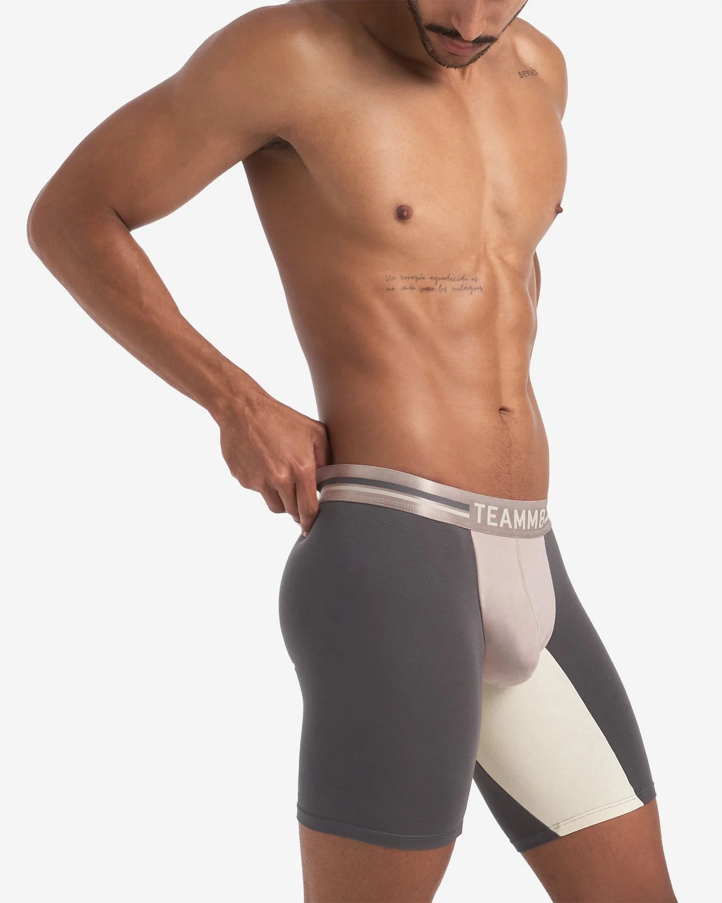 Premium Teamm8 Bamboo Sports Boxer Briefs - Soft Modal Fabric, Licorice Grey - Ideal for Running, Gym & Active Lifestyle