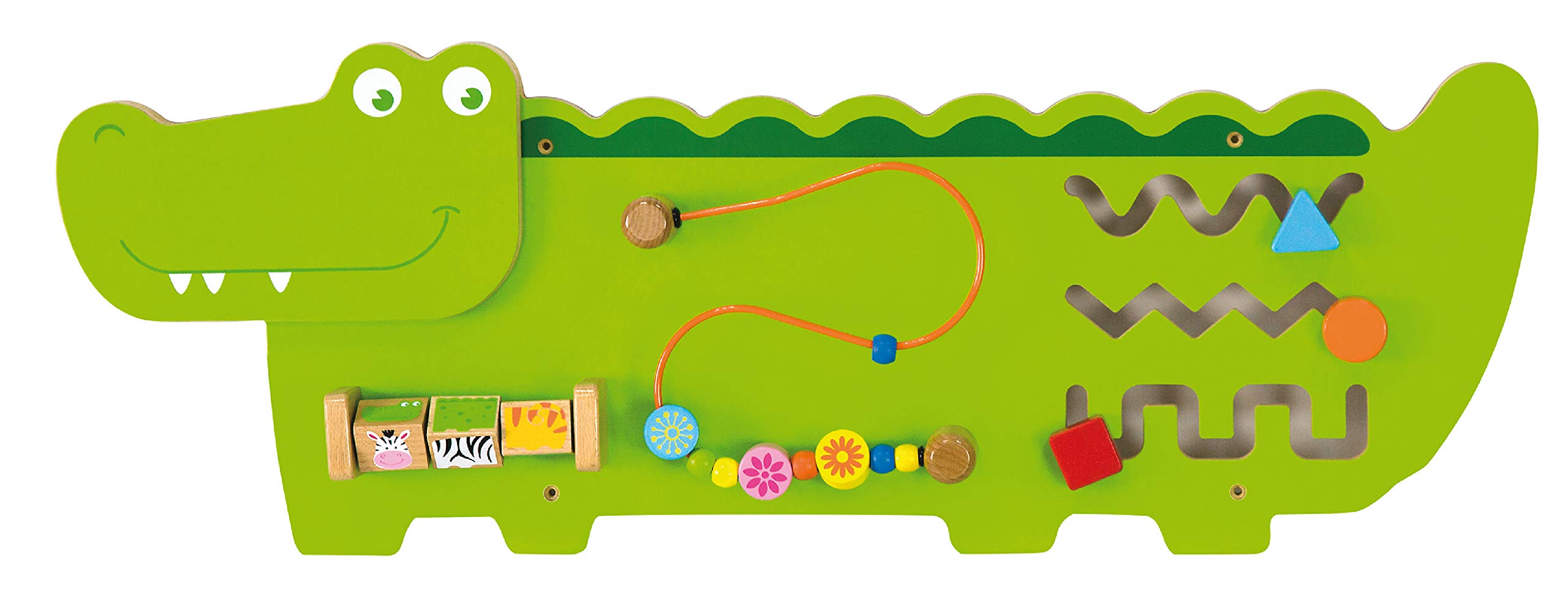 Viga Toys Wooden Crocodile Wall Toy - Educational Montessori Animal Puzzle for Toddlers & Kids - Fun Learning Activity for Home & Classroom (Model 50469)