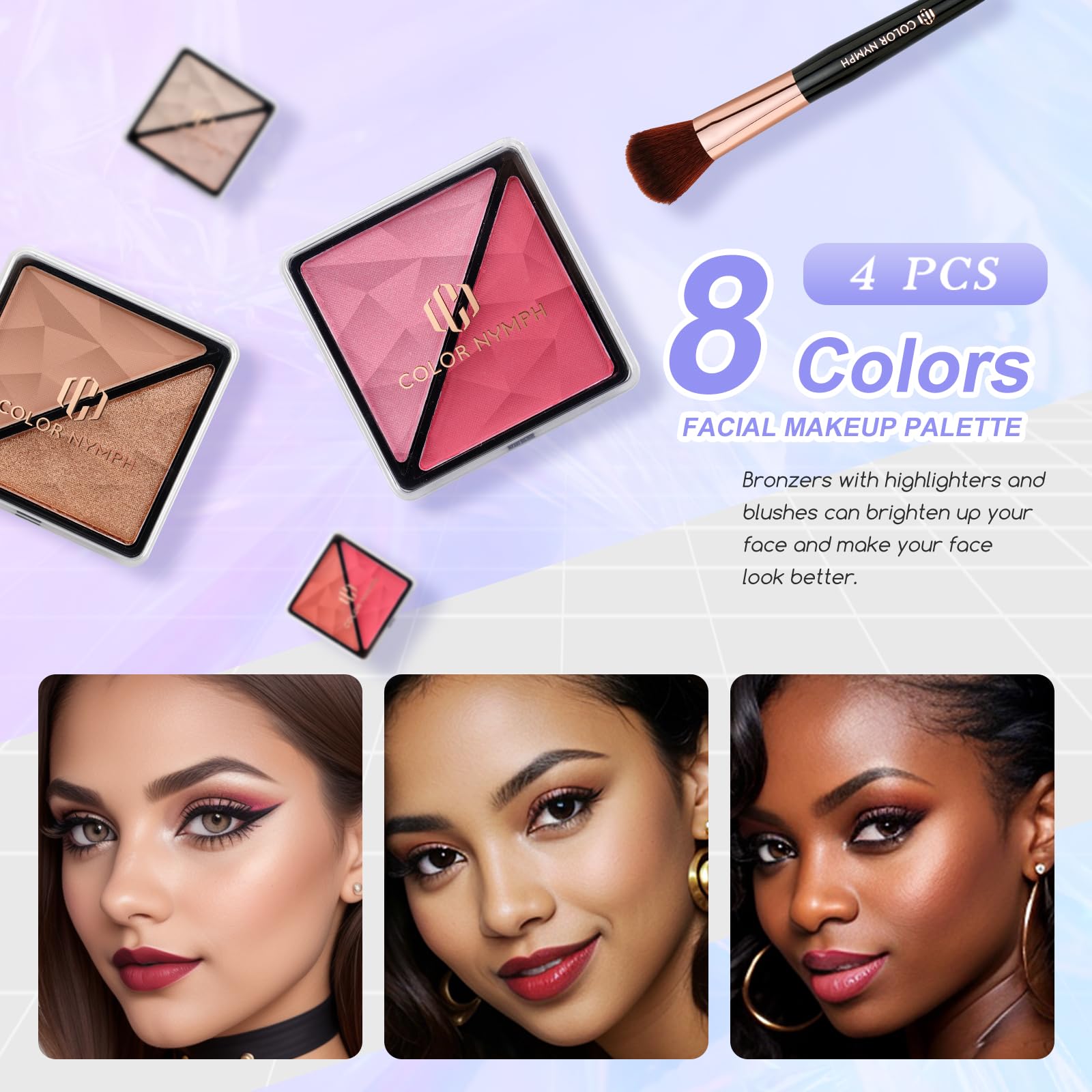 Professional Color Nymph Makeup Kit for Women & Teens - 35 Color Eyeshadow Palette with Lipstick, Blush, Brushes, Lip Gloss & Mascara - Full Cosmetics Set in Travel Case for Everyday Makeup & Special Occasions