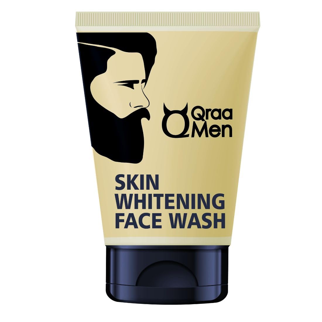 Qraa Men Vitamin C Skin Whitening Face Wash for Men - Brightening & Exfoliating Cleanser with Yogurt & Oatmeal Extract (100g) | Daily Skincare for Dark Spots & Uneven Tone | Perfect for Morning & Night Routine