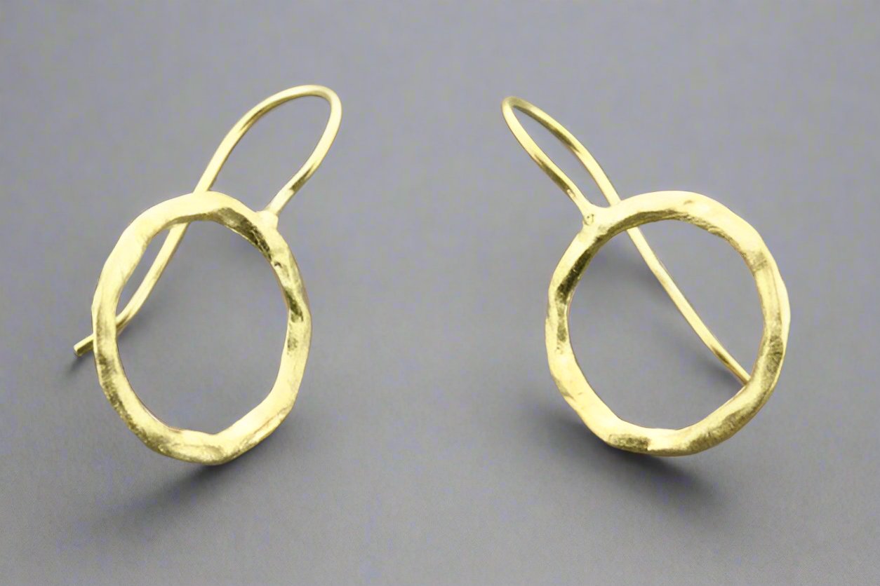 22K Gold Plated Sterling Silver Circle Earrings for Women - Elegant Hoop Earrings for Everyday Wear & Special Occasions