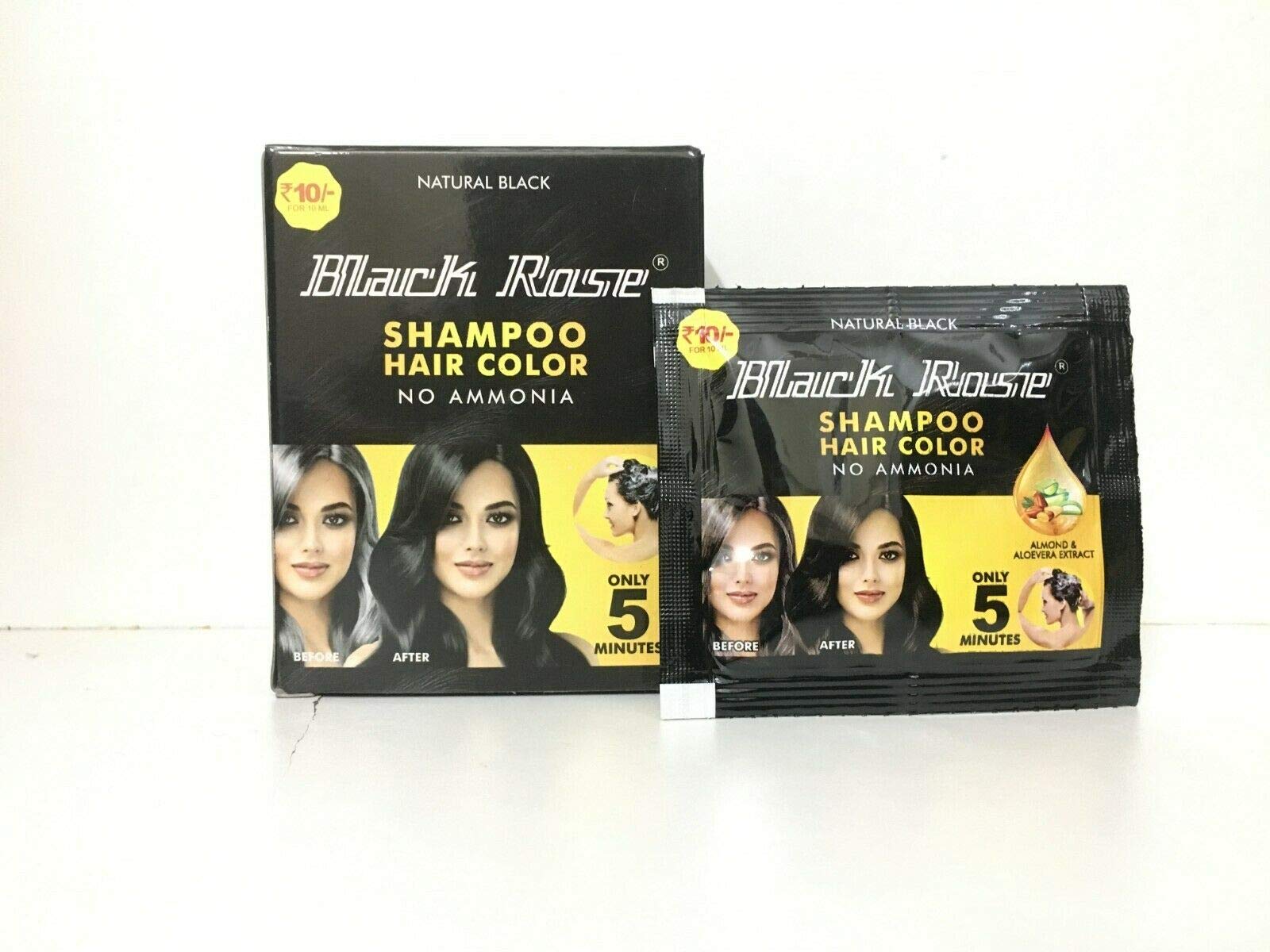 Black Rose Shampoo for Hair Color - Natural Hair Dye & Conditioning Treatment for Vibrant Color at Home | Perfect for DIY Hair Coloring & Touch-Ups