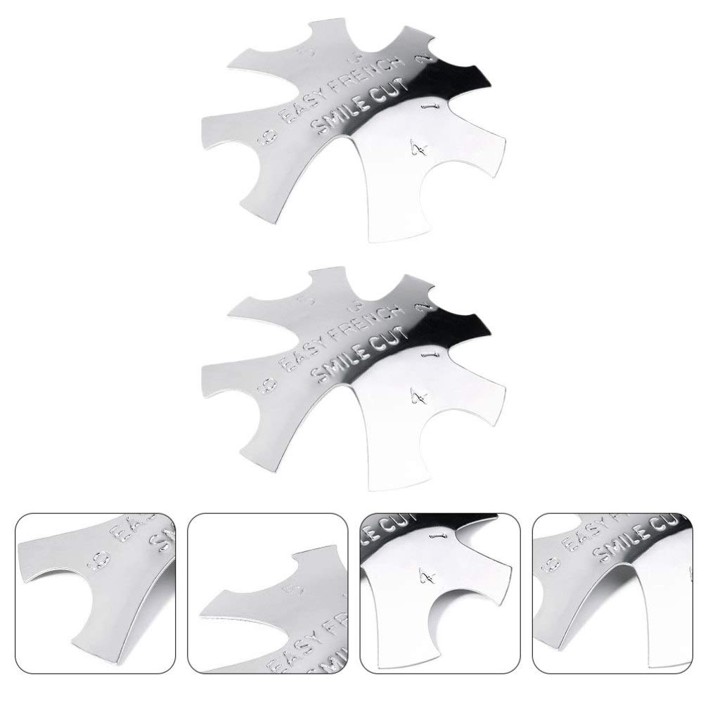 2PCS Metal Nail Art Stencil Plates - DIY Nail Template for Professional Manicure, Nail Trimmer & Cut Design Tool - Perfect for Salon, Home Nail Art & Party Glam Looks