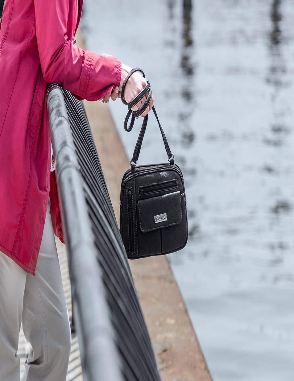 MultiSac Zippy Triple Compartment Crossbody Bag for Women - Waterproof Travel Purse with RFID Protection - Perfect for Shopping, Work & Daily Use
