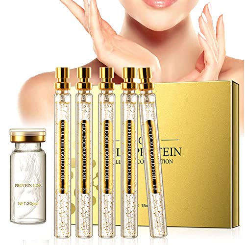 Korean Protein Thread Lift Set - Soluble Collagen Threads & Nano Gold Essence for Face Lifting | Anti-Aging Skin Care