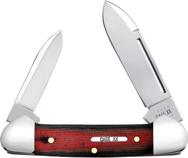 CASE XX Baby Butterbean Pocket Knife - Black & Red Micarta Handle, CA27854 - Perfect for Everyday Carry, Camping, and Outdoor Adventures
