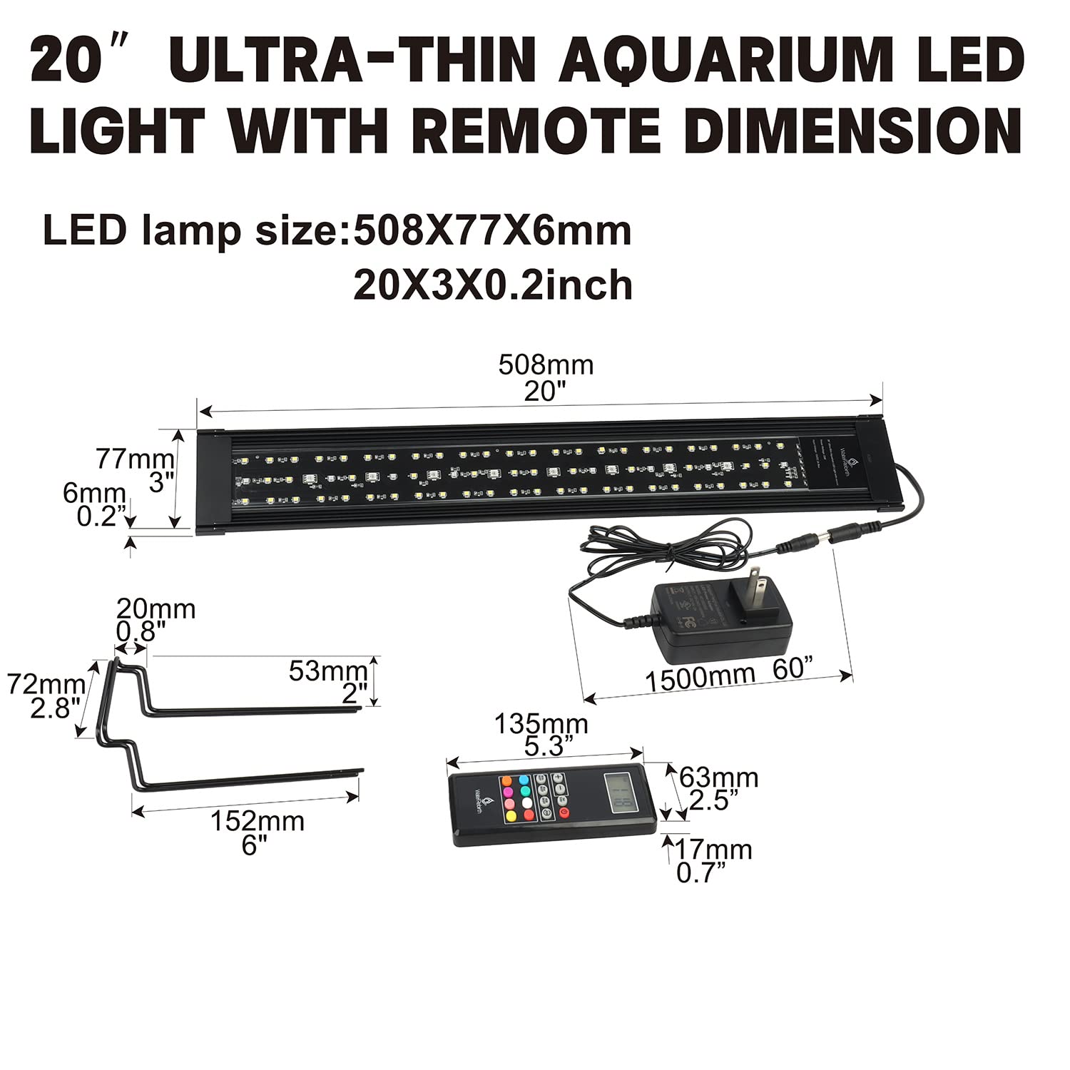 Best Aquarium LED Light for Fish Tanks (20-26 Inch) - Energy Efficient Underwater Lighting for Freshwater & Saltwater Aquariums, Perfect for Coral Growth and Planted Tanks
