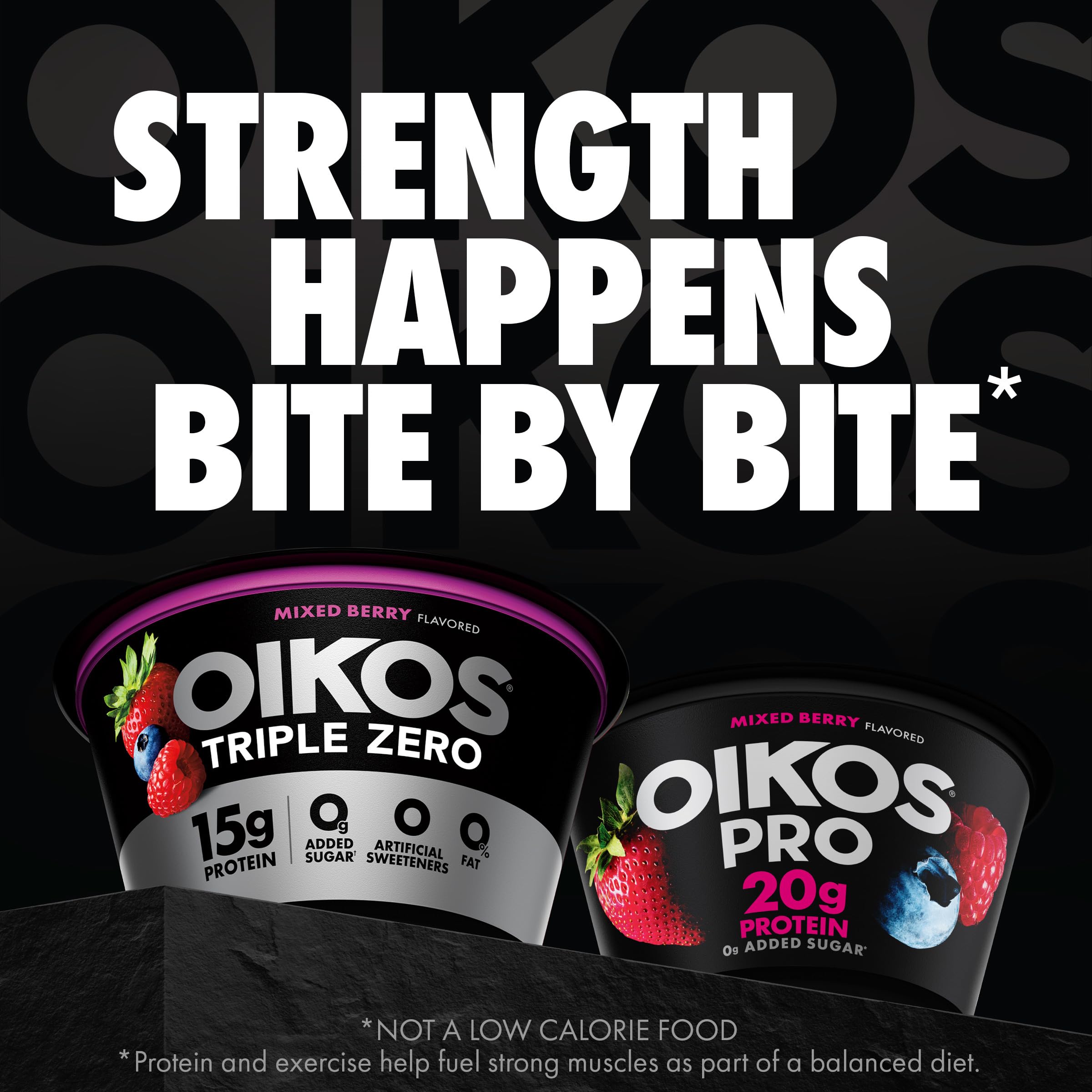 Oikos Triple Zero Mixed Berry Nonfat Greek Yogurt - 0% Fat, 0g Added Sugar, No Artificial Sweeteners | High Protein Yogurt Snack (5.3 oz Cup) | Perfect for Breakfast, Post-Workout & Healthy Snacking
