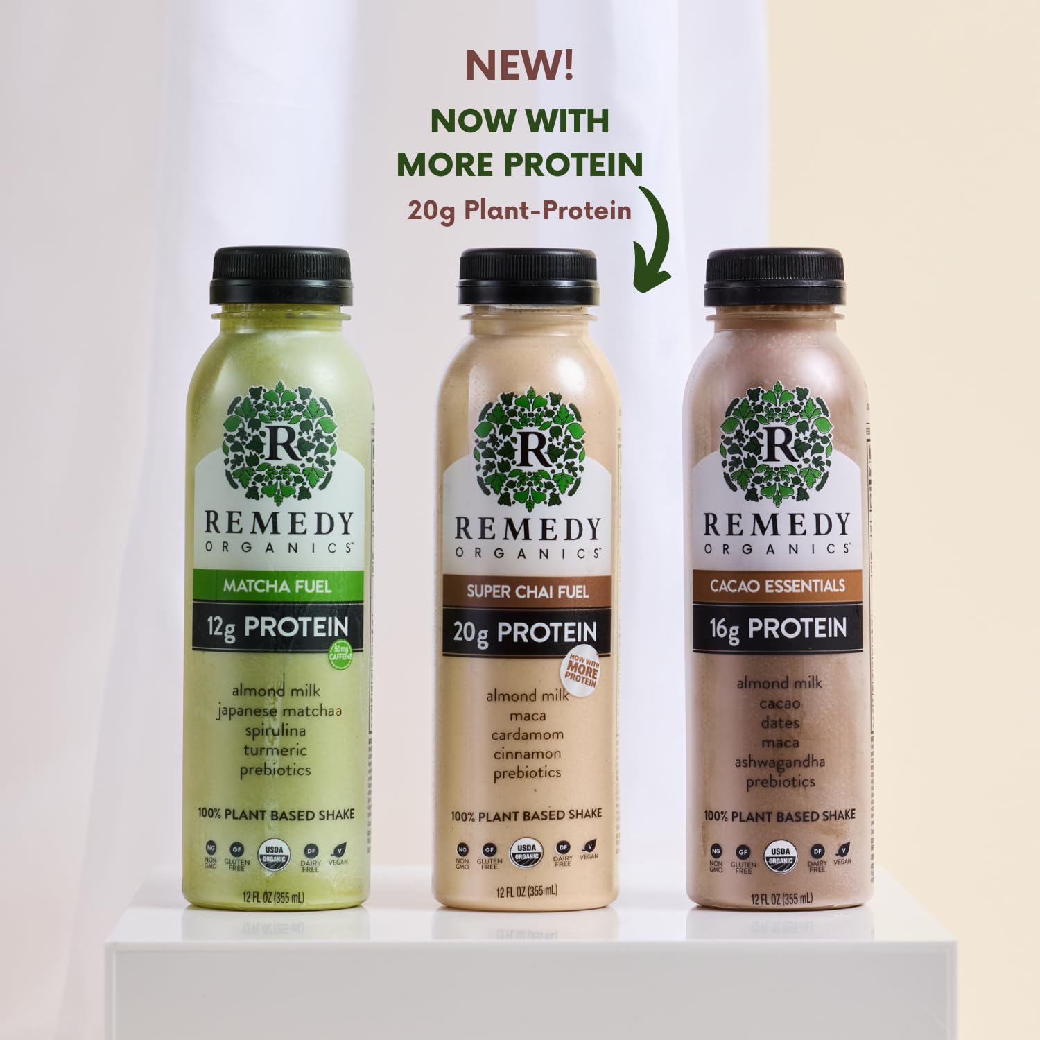Remedy Organics Plant Based Protein Shakes 12-Pack - USDA Organic, Gluten Free, Dairy Free & Soy Free Ready-to-Drink Protein Variety Pack | Perfect for Post-Workout Recovery, Healthy Breakfast & On-the-Go Nutrition
