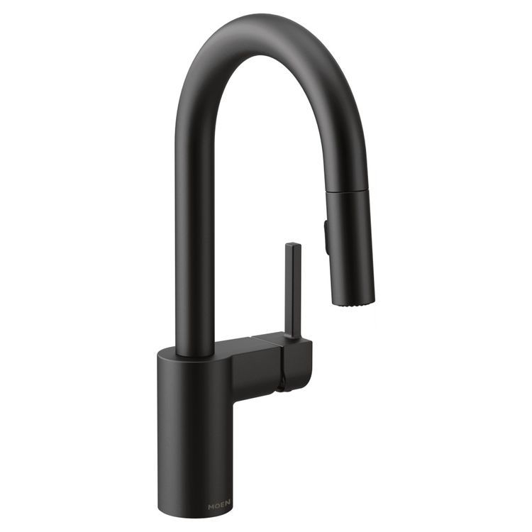 Moen 5965BL Matte Black Align Bar Faucet with Pulldown Spray - Perfect for Kitchen Sink, Bar, and Wet Bar Installations