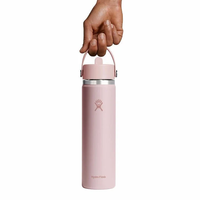 24 oz Wide Mouth Water Bottle with Flex Straw Cap - Leak Proof & BPA Free - Perfect for Gym, Hiking, Travel & Everyday Hydration