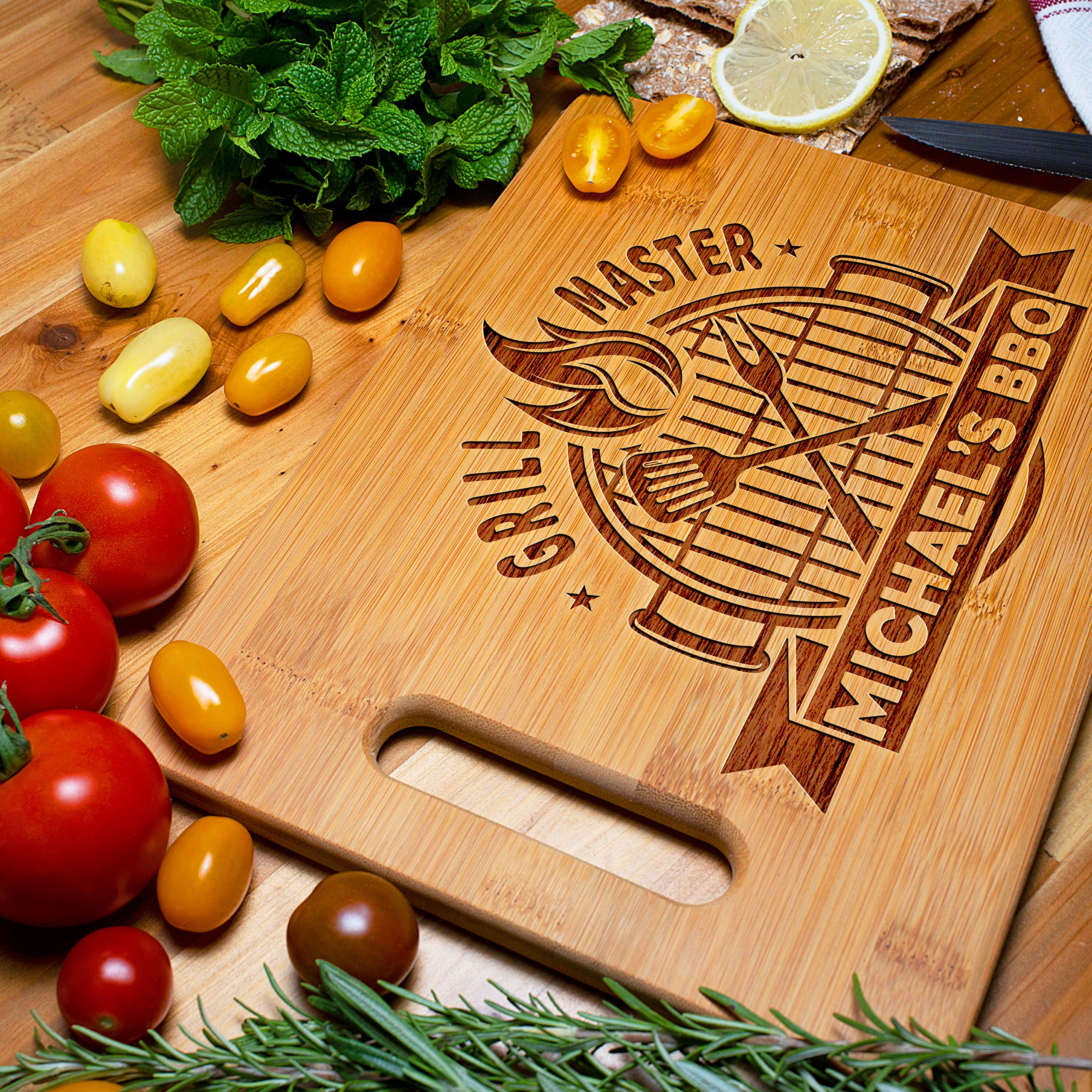 Personalized Bamboo Cutting Board for Dad - Custom Grill Master Gift for Husband, Father - 12 Unique Designs, 6