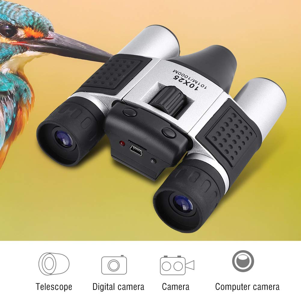 10X25 Digital Camera Binoculars with Zoom & DVR - Portable Telescope Camera for Outdoor Sports, Bird Watching, Hunting - Includes TF Card Reader & Video Recording