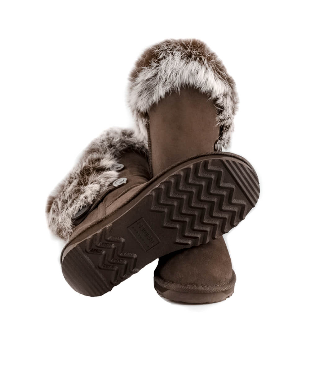 Men's UGG Classic Rabbit Fur Slippers - Cozy Winter Indoor/Outdoor House Shoes for Men