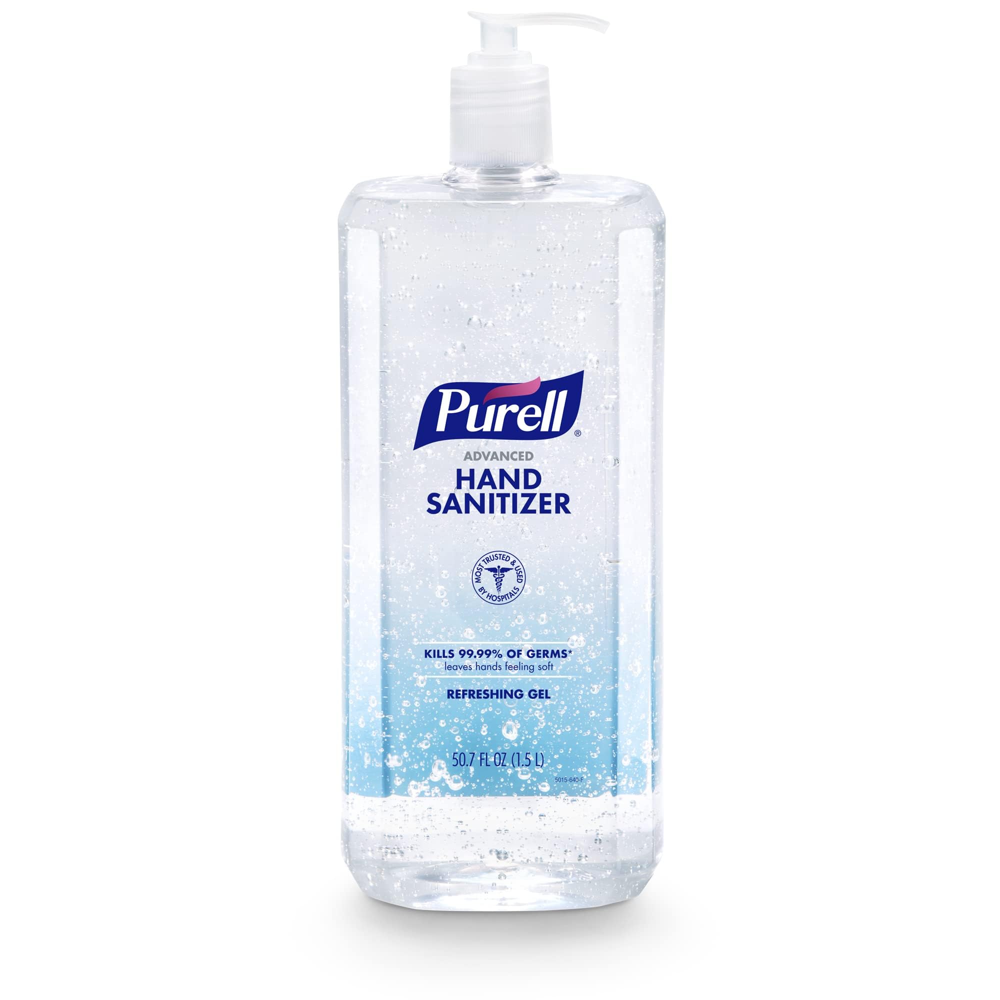 Purell Advanced Hand Sanitizer Refreshing Gel with Clean Scent | 1.5L Pump Bottle (Pack of 1) | Kills 99.99% Germs | Alcohol-Based Sanitizer for Home, Office & Travel | 5015-04