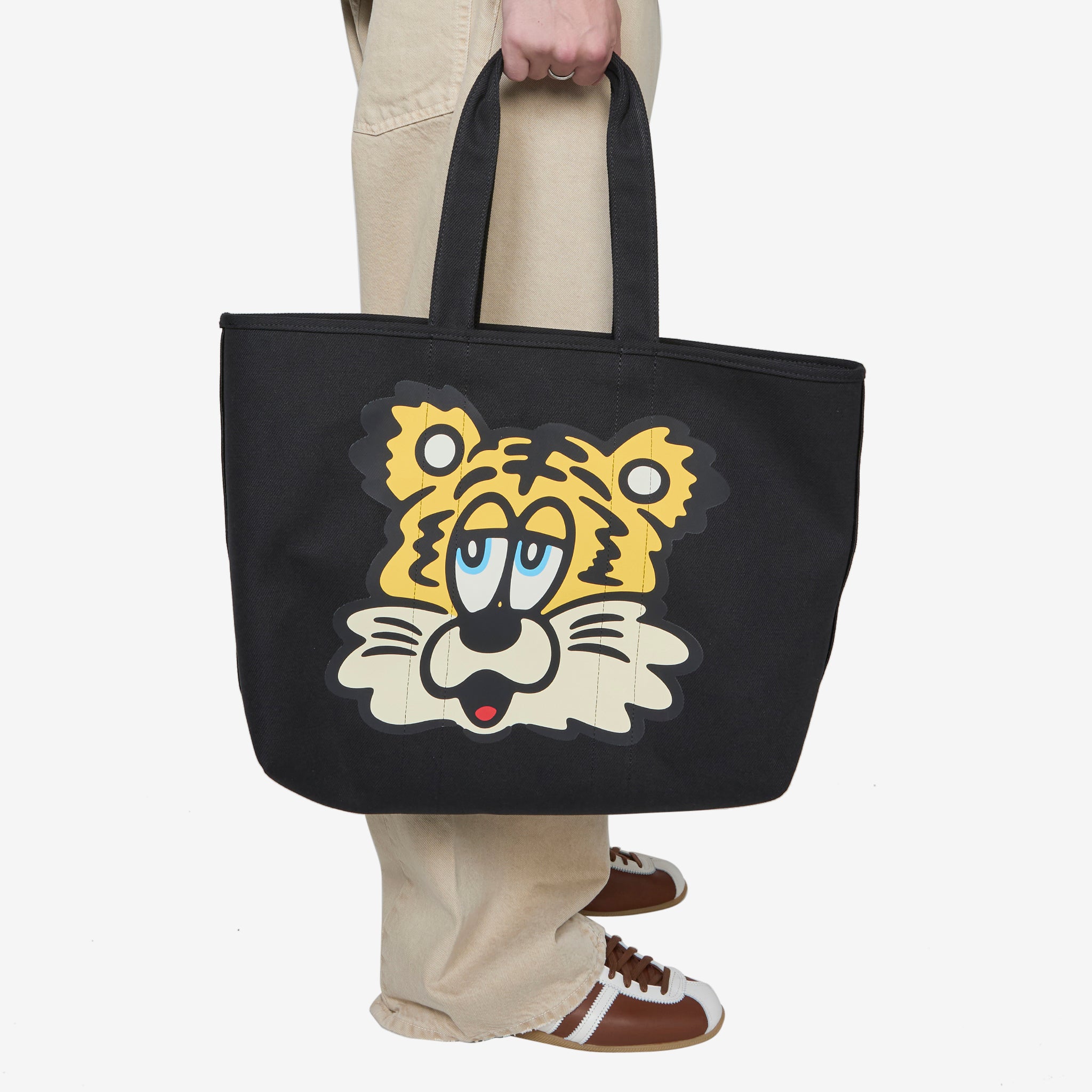 KENZO VERDY MARKET Large Reversible Tote Bag - Black | Fashionable & Spacious Designer Handbag for Women, Perfect for Work, Travel & Shopping