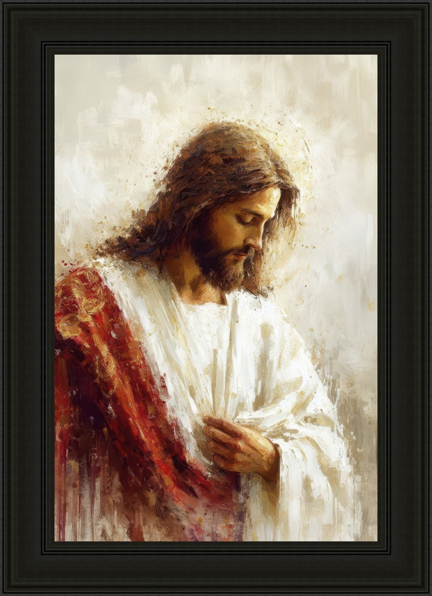 Jesus Christ in Red Robes - Religious Wall Art for Home & Church Decor - Perfect for Prayer Rooms, Sunday Schools & Christian Gifts