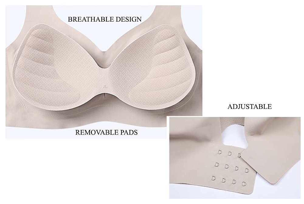 Wireless Padded Bras for Women - Seamless Full Coverage Comfort Support Bra Without Underwire - Perfect for Everyday Wear, Yoga & Lounge