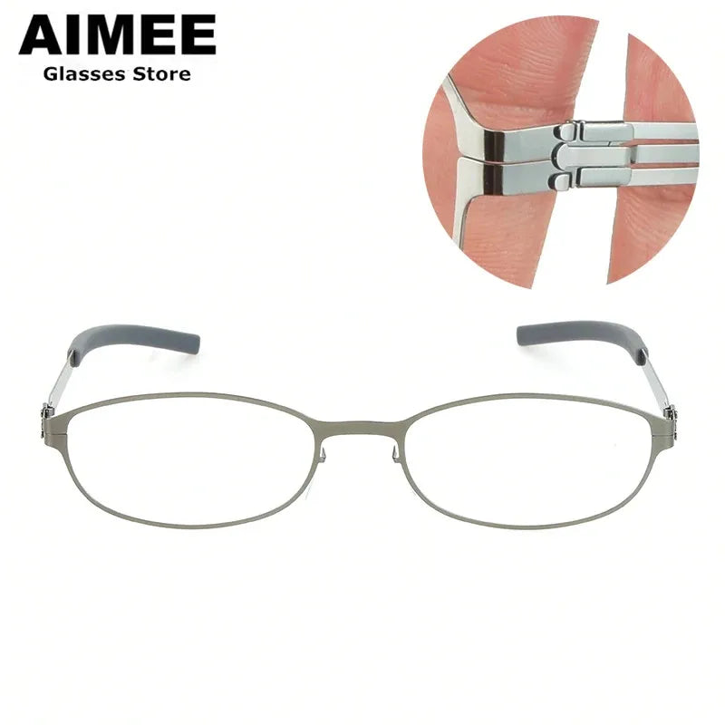 Aimee Women's Full Rim Oval Stainless Steel Eyeglasses Frame 61003 | Lightweight & Durable | Perfect for Reading, Work, and Everyday Fashion