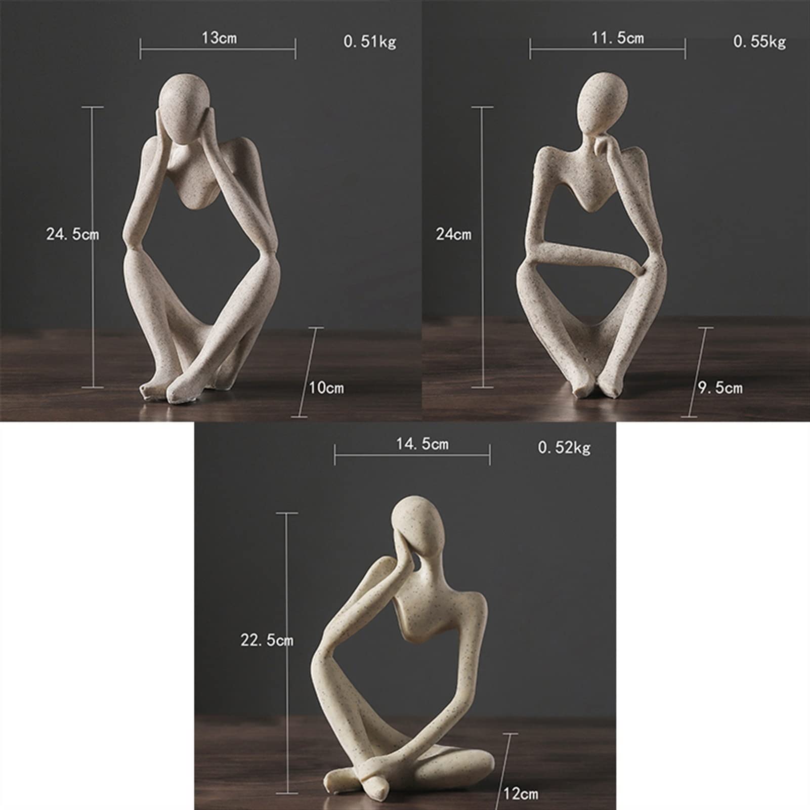 XUE JUAN 1983 Nordic Abstract Thinker Statue - Handmade Resin Figurine for Office & Home Decor, Modern Art Sculpture, Desktop Ornament (Square) | Perfect for Bookshelf Display, Study Room Decor, and Contemporary Gift Ideas