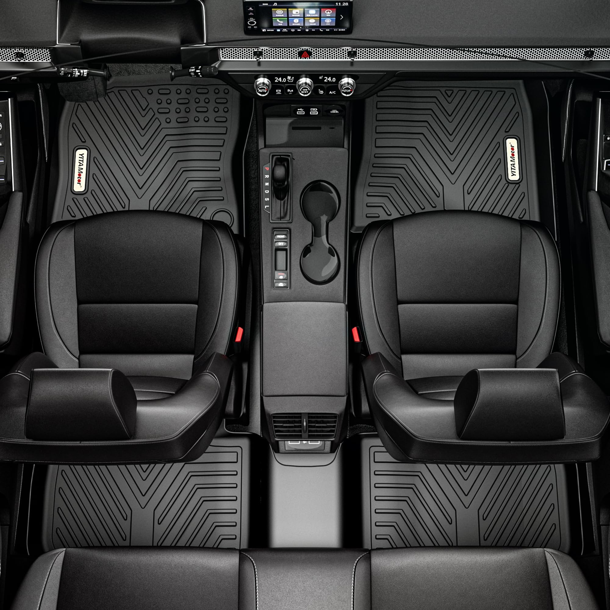 YITAMOTOR All-Weather Custom Floor Mats for 2020-2025 Kia Telluride 7 & 8 Seats - Premium Car Floor Liners & Cargo Liner Set (Black, Without Center Console) | Perfect for Road Trips, Family Travel & Daily Commute