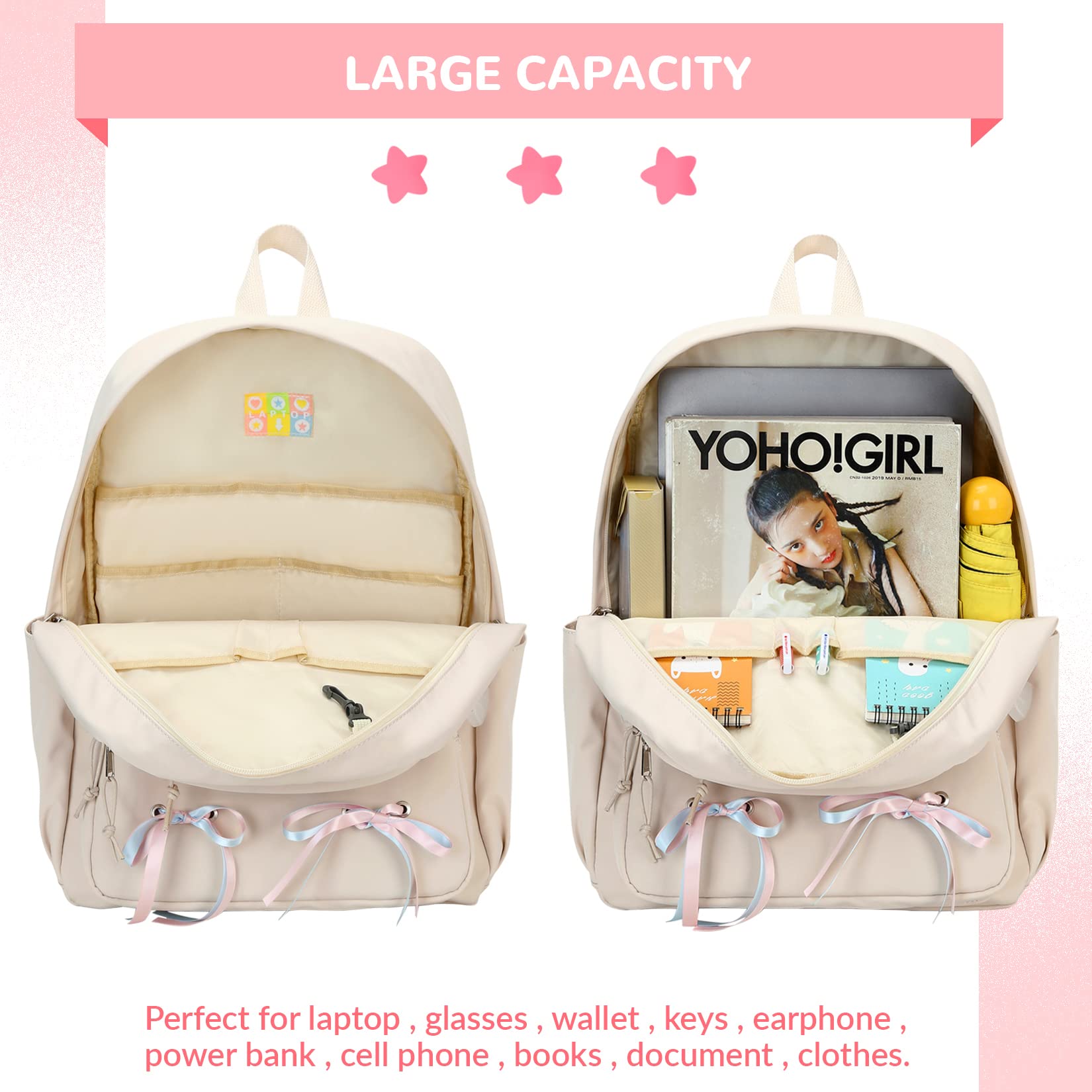 Stylish Casual School Backpack for Teen Girls - Lightweight Bookbag for Travel, College & Everyday Use | Durable & Trendy Backpack for School, Commuting & Outdoor Adventures