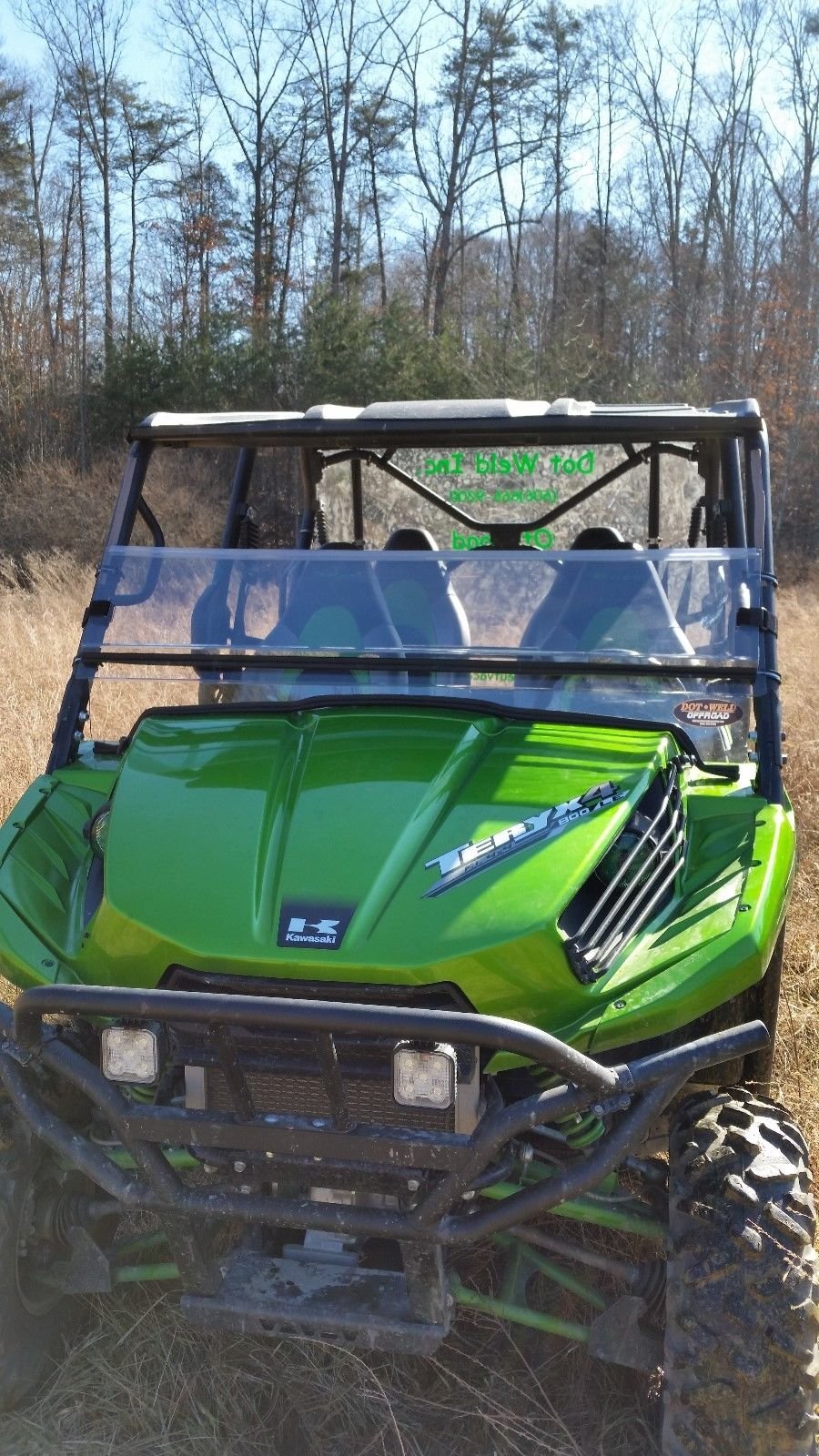 2014 Kawasaki Teryx 4 & 2015 Teryx Clear Front Half Windshield - Durable UTV Windshield for Off-Road Protection & Adventure Riding