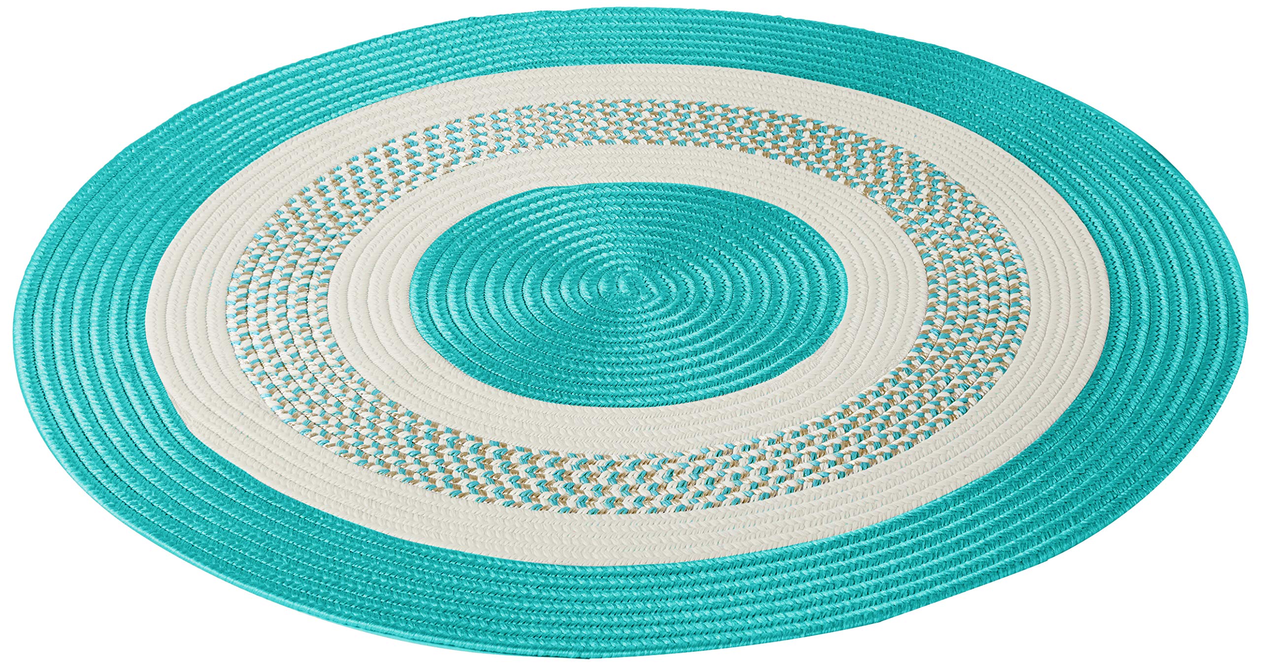 Premium 6' x 6' Round Teal Green Crescent Rugs - Soft Non-Slip Area Rug for Living Room, Bedroom, Nursery & Home Decor