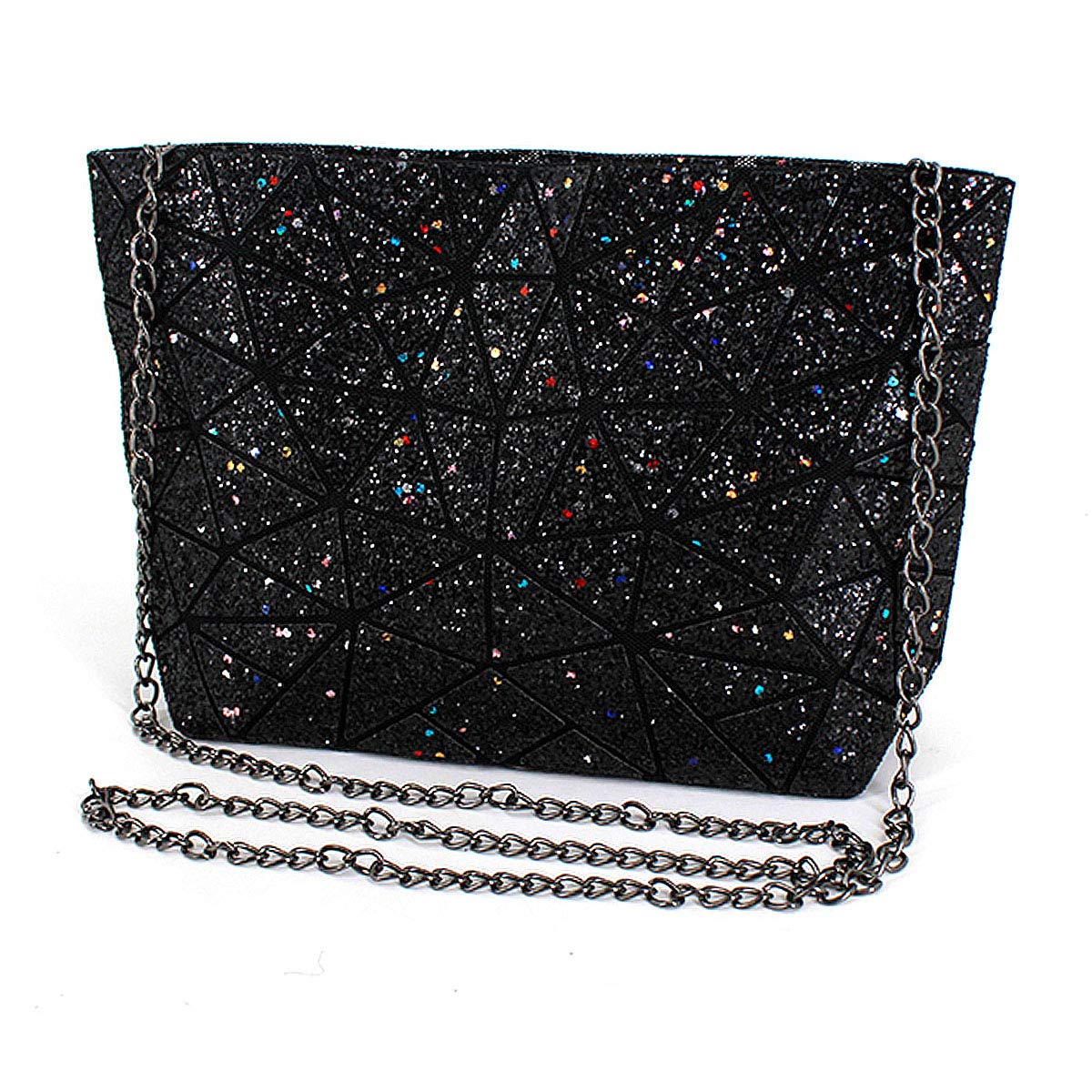 Mily Women's Holographic Laser Leather Envelope Clutch Handbag Purse - Stylish Evening Bag for Parties, Weddings & Night Out