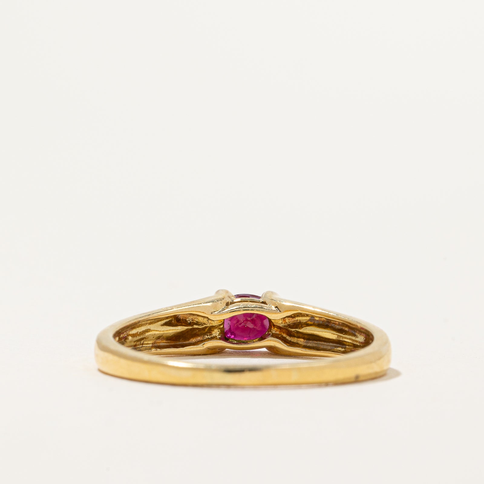 Elegant Oval Cut East West Ruby Ring - 0.45ct Natural Ruby Gemstone - Size 8.75 - Perfect for Engagement, Anniversary & Special Occasion Gifts