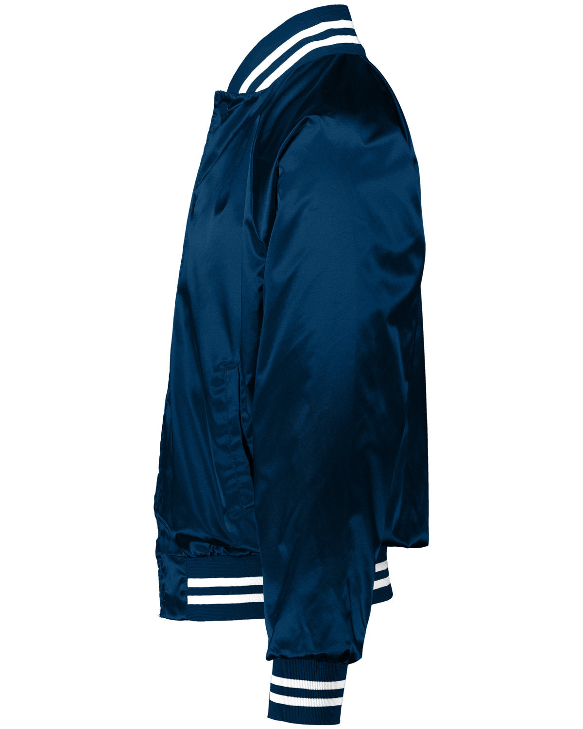 Augusta Sportswear 3610 Unisex Striped Trim Satin Baseball Jacket - Lightweight Varsity Style for Men & Women - Perfect for Baseball Games, School Sports & Casual Wear
