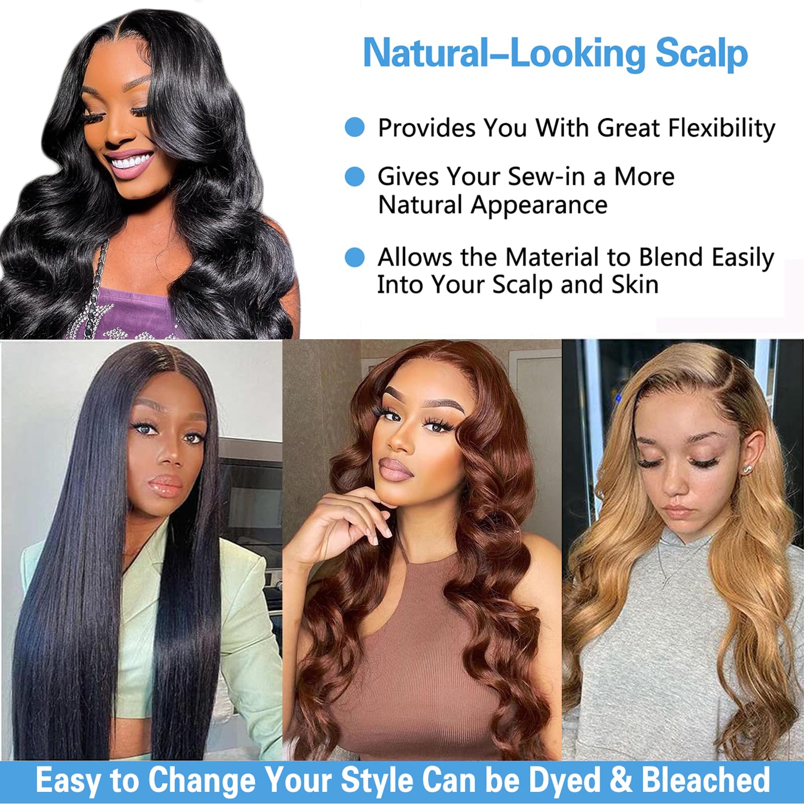 Premium 100% Unprocessed Brazilian Body Wave Human Hair Bundles - 3 Bundles Set (22/24/26 Inch) - 10A Grade Virgin Hair for Black Women - Natural Color Hair Extensions for Styling, Volume & Everyday Glam
