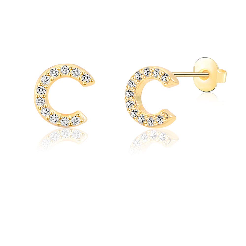 Hypoallergenic Initial Stud Earrings for Women & Men - Personalized Jewelry Gift - Perfect for Birthdays, Anniversaries & Everyday Wear