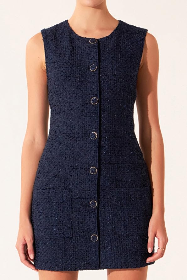 Endless Rose Women's Sleeveless Tweed Mini Dress - Elegant Cocktail Party & Summer Wedding Guest Outfit
