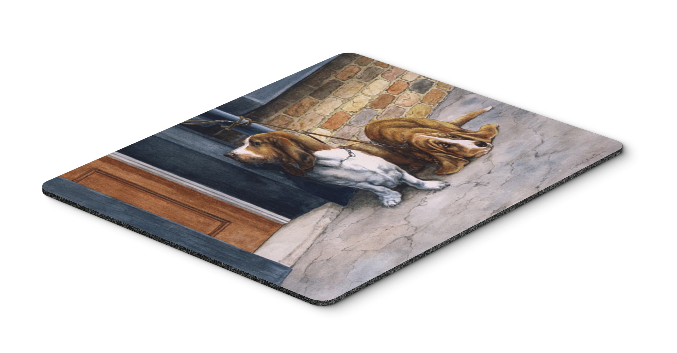 Caroline's Treasures BDBA0016MP Basset Hound Mouse Pad - Large Washable Non-Slip Desk Mat for Home Office, Gaming & Computer Work | Perfect for Laptops, Hot Pads & Trivets
