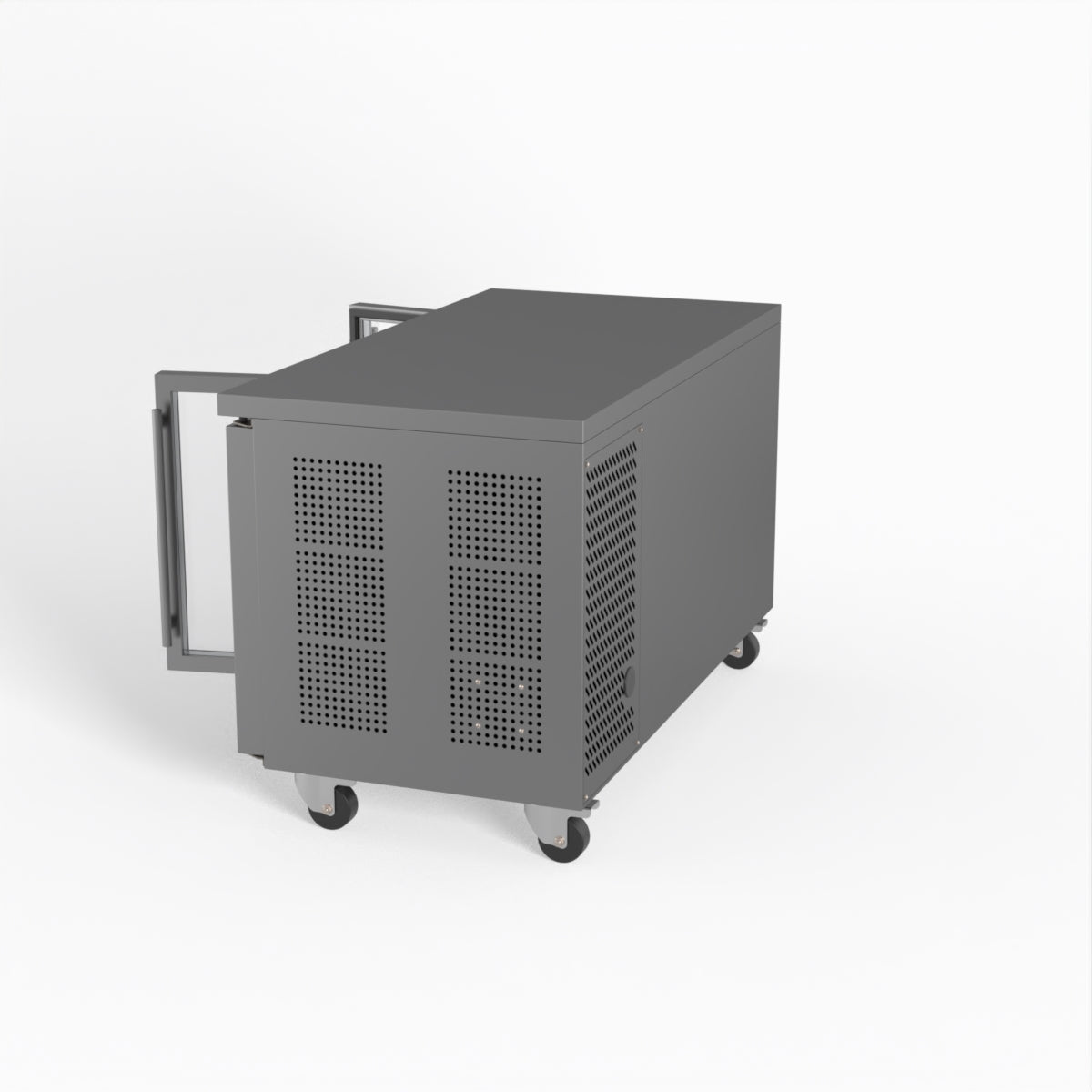 Commercial Glass Door Refrigerator - 2 Door Under Counter Display Fridge 700mm Depth for Restaurants, Cafes & Retail Stores