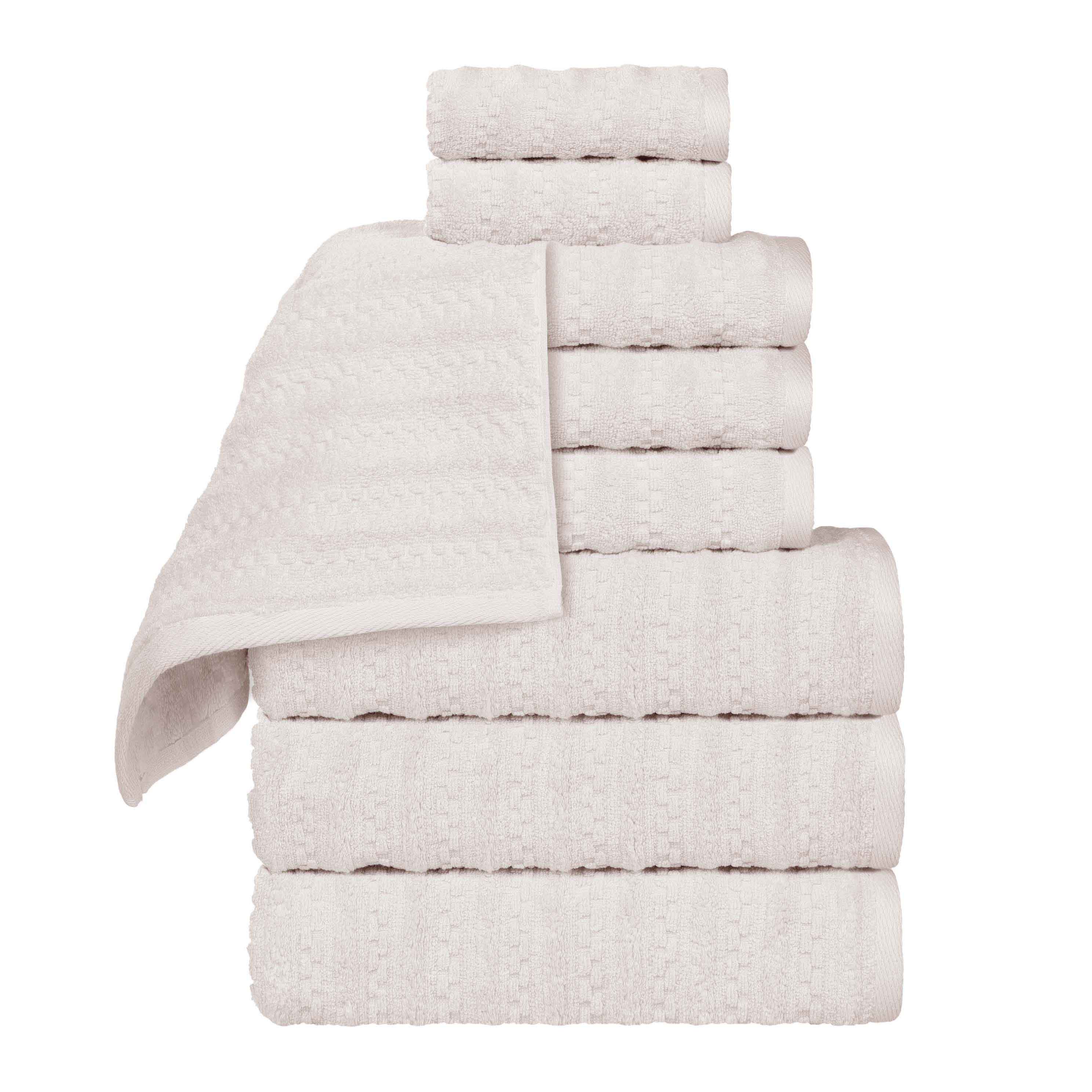 Zuma Zero Twist Cotton Medium Weight Soft Absorbent 9-Piece Bath Towel Set | Premium Hotel-Style Luxury Towels for Spa, Bathroom & Beach