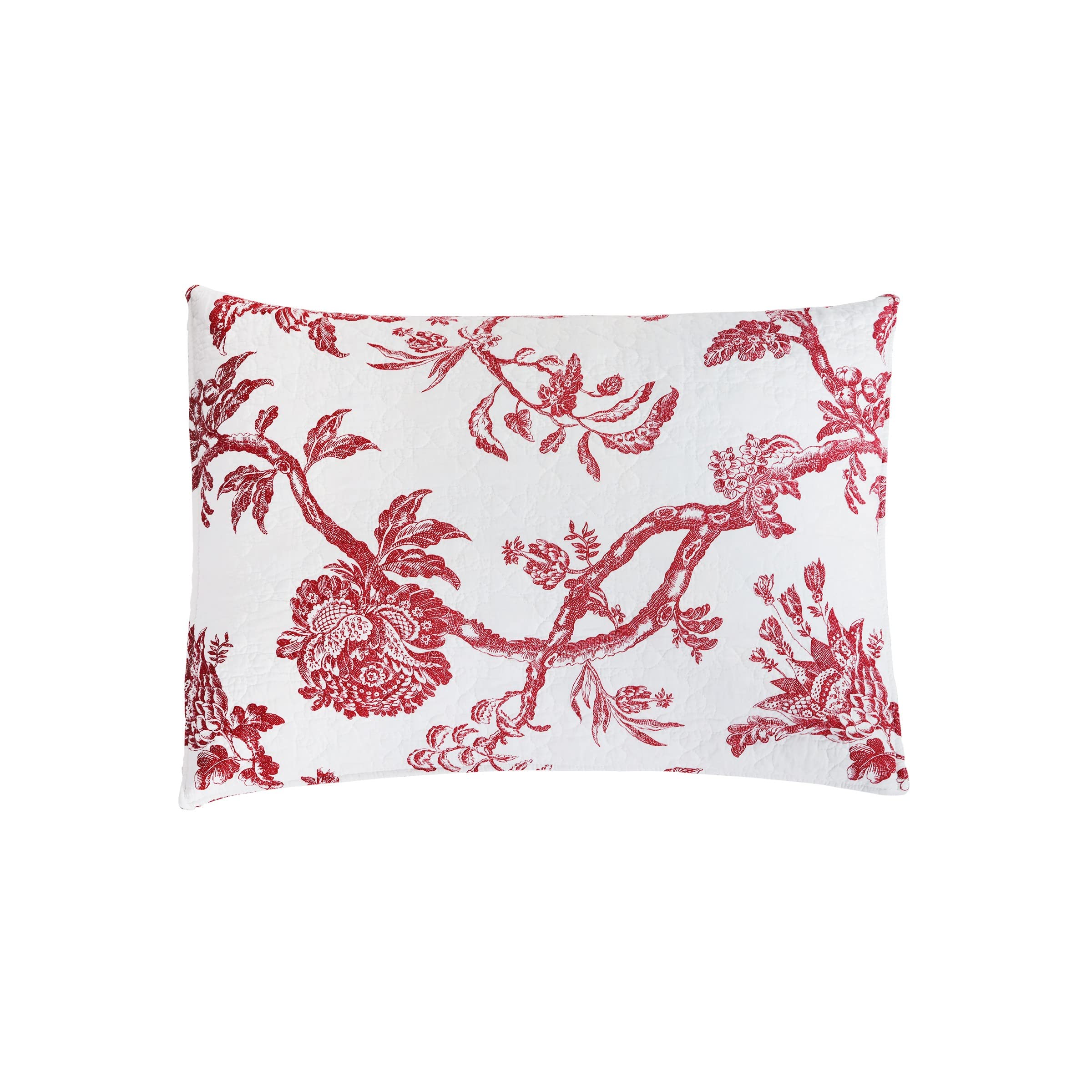 Colonial Williamsburg Arcadia Crimson Red Full/Queen Reversible Cotton Quilt Set - 3 Piece Machine Washable Bedding for Cozy Home Decor | Perfect for Guest Rooms & Master Bedrooms