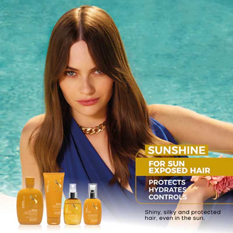 Alfaparf Semi Di Lino Sunshine Hair Protective Oil - UV Protection & Hydration for Sun-Exposed Hair - Perfect for Beach, Pool & Summer Outdoor Activities