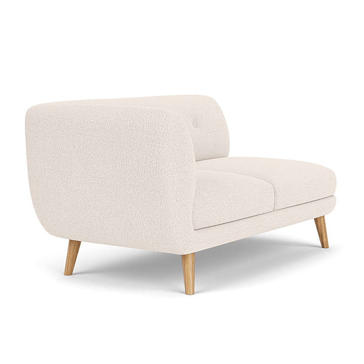 Alfred Boucle Left 2 Seater Modular Sofa - Modern Sectional Couch for Living Room, Small Space & Apartment - Soft Fabric Upholstery with Reversible Design