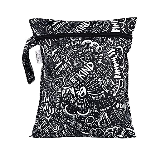 Bumkins Waterproof Wet Bags for Baby - Reusable Zippered Pouch for Diapers, Swimsuits & Gym Clothes | Travel, Daycare & Stroller Essentials | Machine Washable Storage Solution