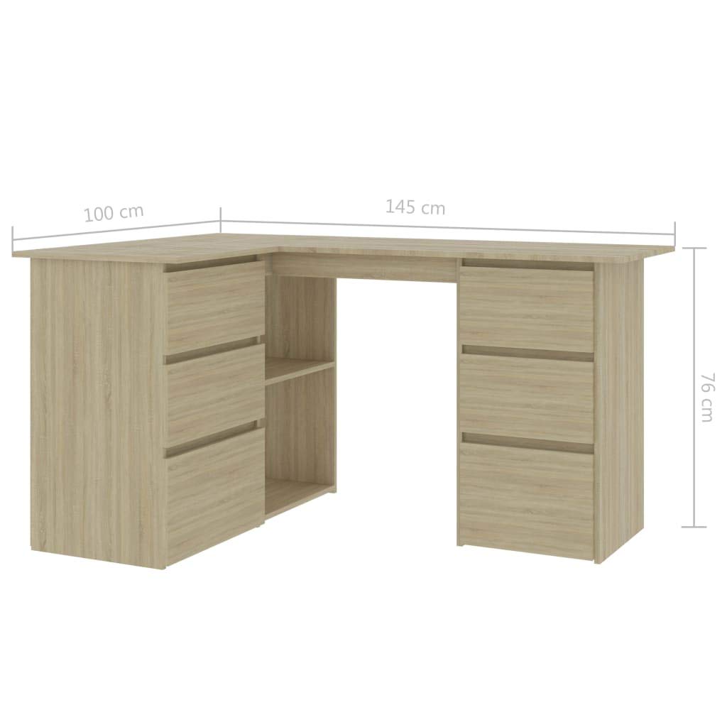 Industrial Home Office Desk with Drawers - 57.1
