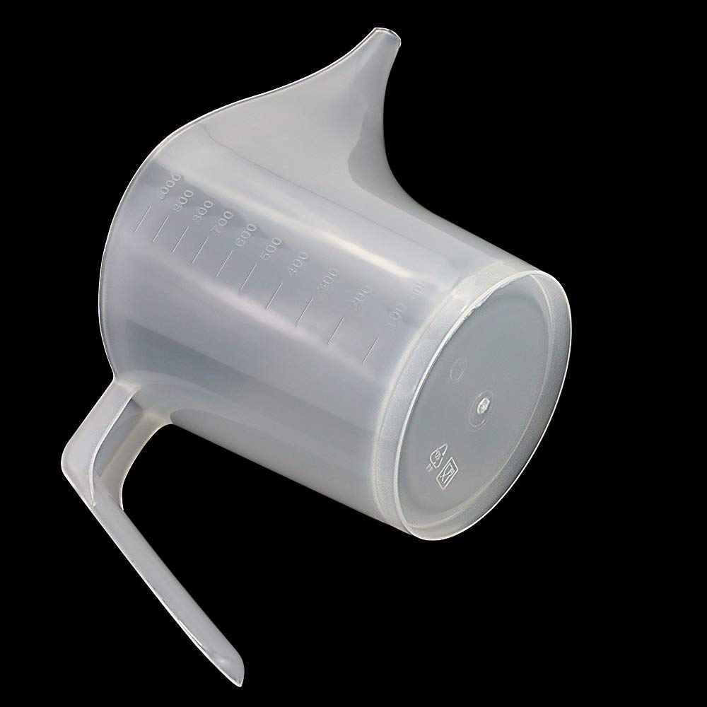 4 Pack Plastic Funnel Pitcher with Long Spout - 32oz (1000ml) Large Capacity Measuring Cup for Baking, Cooking & Soap Making - Perfect for Pancake Batter, Muffins, Cakes & DIY Crafts