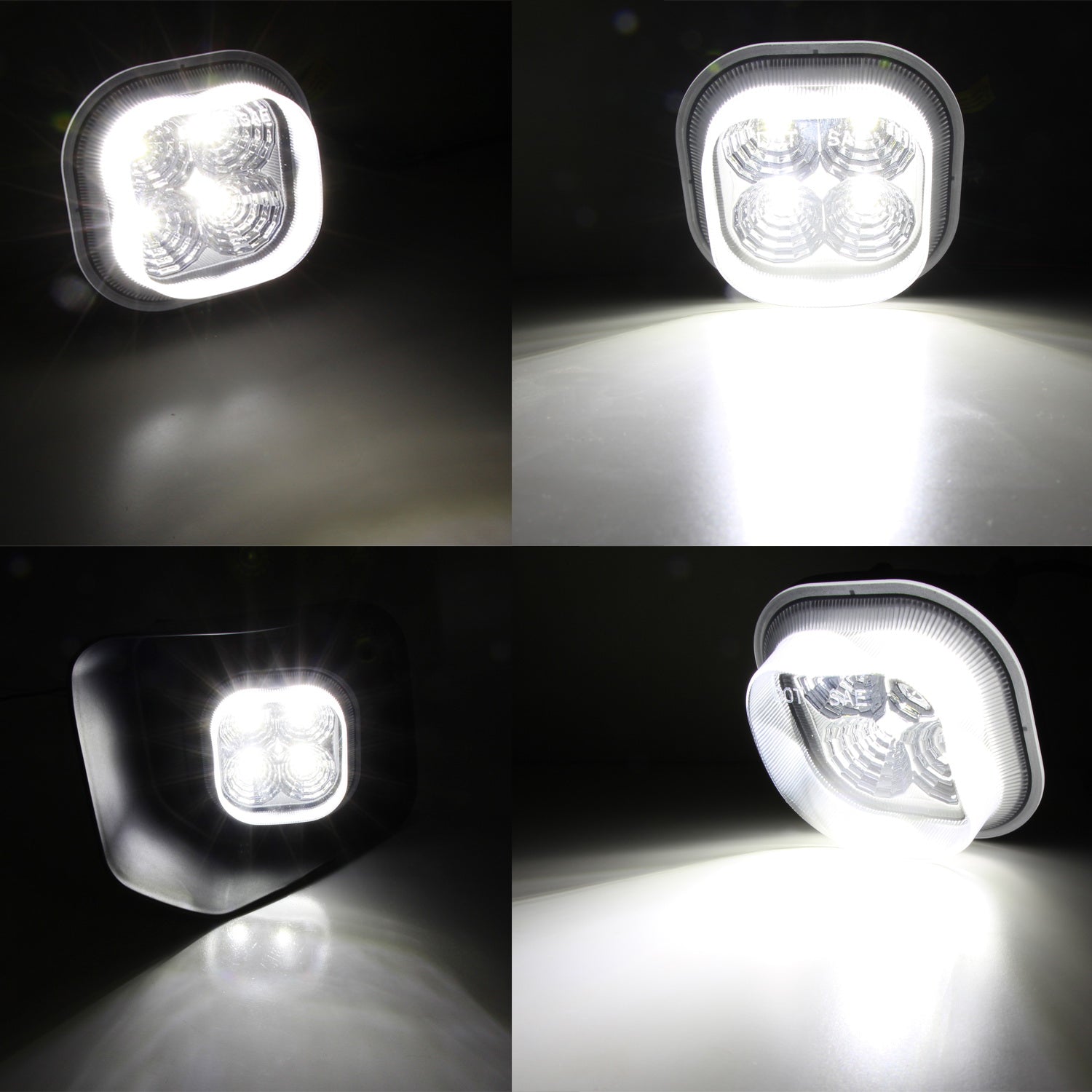 40W CREE LED Fog Light Kit - Clear Lens White for Ford F-250 F-350 F-450 & Excursion - High Visibility Off-Road Driving & Nighttime Safety
